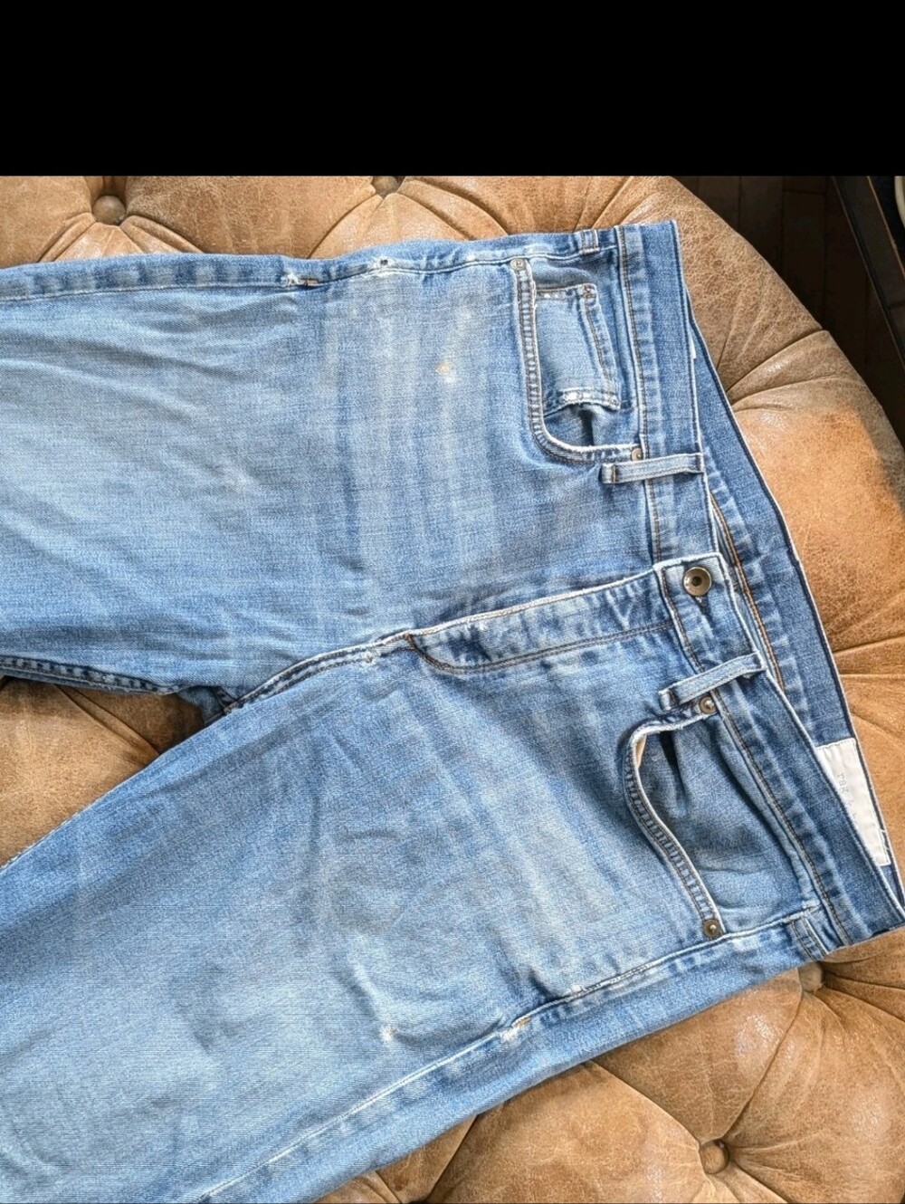 Men's Rag & Bone Slim Fit Cotton Throop Jeans Size 36x30 Made In USA Light Wash